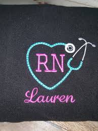 Rn Custom Nurse Fleece Full Zip Jacket W Name Etsy Monogram Zip Jackets Nurse