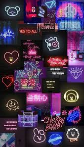 b fotog尺lfll尺i aʍaʍlapdi wallpaper bts wallpaper neon fotografi malam