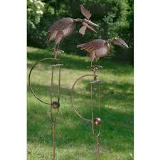 Gartenstab Mit Pendel Rabe Aus Eisen Windspiel Gartenstecker Pendel Stabchen