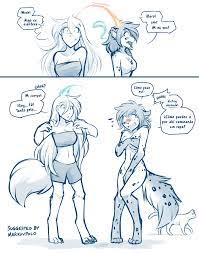 Twokinds-fan Español Cómic — Body Swap - Raine and Kat Nora esta un poco...