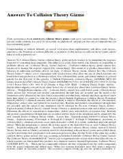 Collision theory vocabulary document translated into french. Answers To Collision Theory Gizmo Pdf Answers To Collision Theory Gizmo If You Ally Dependence Such A Referred Answers To Collision Theory Gizmo Book Course Hero