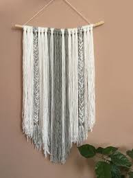 Wall Decor Bohemian Decor Yarn Wall Hanging Home Decor Boho Wall Hanging Handmade Wall Hanging Grey Diy Boho Decor Handmade Wall Hanging Wall Hanging Diy