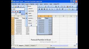 Forecast Function In Ms Excel