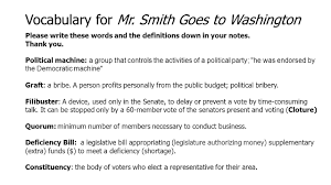 Senator smith clearly demonstrated his lack of government experience and overall ignorance of the senate's character when he ambitiously struggled to create a national boy's camp. Thursday 10 8 Rap Explain The Difference Between Expressed Powers And Implied Powers Today Ce Mr Smith Goes To Washington Ppt Download