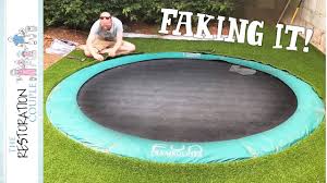 If there is any type of rocking, this will indicate that the ground is not level. Diy In Ground Trampoline Garden Playground Transformation Youtube