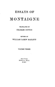 Essays Of Montaigne Vol 2 Online Library Of Liberty