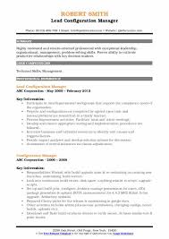 configuration manager resume samples
