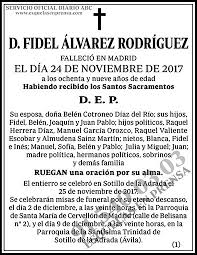 Esquela publicada ABC: Fidel Álvarez Rodríguez