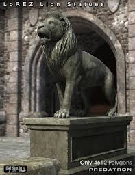 Download 3d Model Lorez Lion Statues Free Statue Lion Lion Sculpture
