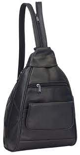 Small Leather Backpack W Pockets Zippered Strap Bellino