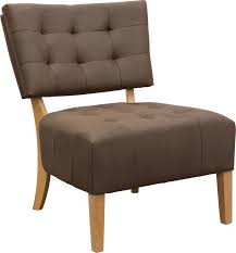 Oliva Low Profile Accent Chair In Dark Brown Fabric With Wood Leg Accent Chairs Chair Side Chairs