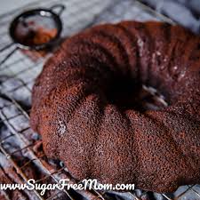 In order to get the same volumn in this sugar free version, i add the addition of nonfat dry milk powder & baking soda. Sugar Free Keto Chocolate Bundt Cake