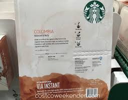 Compared to that fresh, aromatic morning cup of fair trade columbian beans, the instant substitute is hard to sell. Starbucks Via Instant Colombia Coffee 26 Packets Costco Weekender