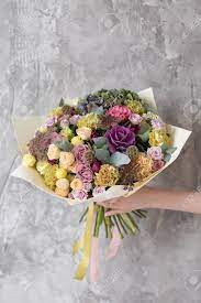 Simple bouquet of flowers price. Bouquet In Foamiran Paper A Simple Bouquet Of Flowers And Greens Stock Photo Picture And Royalty Free Image Image 94420644