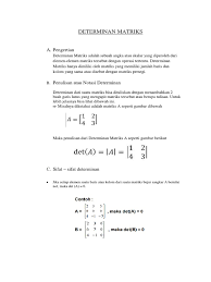 Diketahui sebuah matriks a dengan ordo 3 seperti terlihat di bawah. Determinan Matriks Pdf