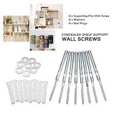 Durably made of steel with a white epoxy finish, these brackets attach to the wall and to the front area of your shelf to support 12 in. Hardened Concealed Hidden Floating Shelf Support Bracket Masonry Walls Screws Home Buy From 24 On Joom E Commerce Platform
