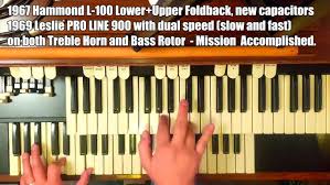 Hammond L-100 Lower+Upper Foldback via 2X Dual Speed Leslie PRO900