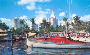 Fishing Boats And The Jungle Queen At Pier 5 Downtown 1950s Downtown Miami Miami City Fishing Tours
