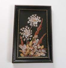 Shop wayfair for the best framed dried flowers. Vintage Artwork Pressed Flower Art Black Wood Frame New Etsy Pressed Flowers Pressed Flower Art Picture On Wood