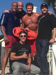 David hasselhoff is an extremely successful actor who has created a niche for himself in the entertainment industry and has effectively maintained his relevance in his field for about 4 decades. David Hasselhoff Poses Shirtless With The Rock On Baywatch Set Daily Mail Online