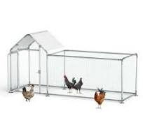 Walnest 10ft Large Metal Chicken Coop with Climbing Frame, Walk-in Poultry  Cage with Waterproof&Anti-UV Cover,Heavy Duty Chicken Coop or Outdoor ...