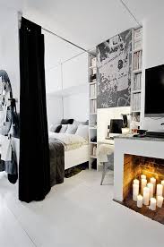 Black And White Interior Design For Small House Tiny Black And White Apartment Decorated With Subway Tiles Beautiful Bedroom Decor Home Small Spaces