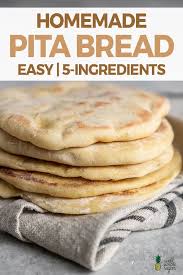 Homemade Pita Bread Just 5 Ingredients Sweet Simple Vegan Recipe In 2021 Homemade Pita Bread Recipes Pita Bread