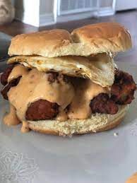 Thanks for watching its only food w/chef john politte. Leftover Buffalo Tenders Whataburger Creamy Pepper Sauce 2 Over Easy Eggs On A Hawaiian Bun Shittyfoodporn