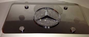 Mercedes Mirror Vanity Front License Plate Frame 1mmheavy Duty Swarovski Crystal Pink Car Accessories Front License Plate License Plate
