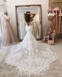 Beautiful lace low back dresses but they don't really look like they offer support if you are. Mermaid Wedding Dresses Gowns 2021 Dairy Bridal