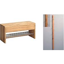 Schuhbank mehr als 1500 angebote fotos preise seite 4 : Hometrends4you 801522 Garderobenbank Schuhbank Schuhregal Sigma Echtholz Wildeiche Massiv Geolt 737122 Garderobe Wandgarderobe Mit Klapphaken Palo Echtholz Wildeiche Massiv Geolt 185x8x4cm Amazon De Kuche Haushalt