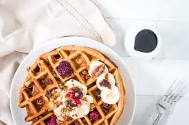 The best oat flour waffles recipe that is naturally gluten free, dairy free, easy to make, high protein from almond flour and absolutely delicious! Date And Banana Oat Flour Waffles In The Blender