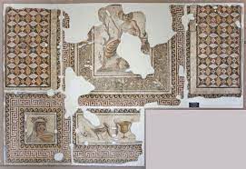 inventory no 1008 the narcissus mosaic depicts a hunting narcissus figure sitting on a rock with a spear in his hand the central pa arkeoloji mozaik anti ka