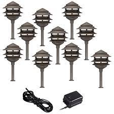 Pagoda fairy lamp satin frosted glass vintage asian characters design tea light. Pagoda 12 Piece Complete Outdoor Led Landscape Lighting Set 56r85 Lamps Plus