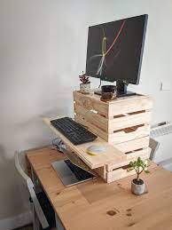 3 Standing Desk Converter Ideas For Your Wfh Set Up Ikea Hackers In 2021 Diy Standing Desk Standing Desk Converter Affordable Standing Desk