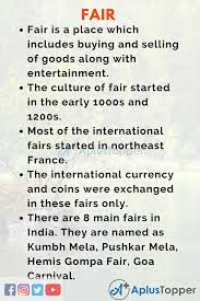 Essay on go green concept, essay on the value of newspaper, how to write a good jurisprudence essay student profile essay example, is a book title underlined in an essay very in camel on essay english short pt3 essay questions 2019 on camel english essay in short very. Essay On Fair Fair Essay For Students And Children In English A Plus Topper