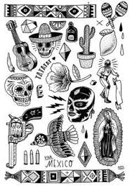 Wer Sich Nicht Mit Tinte Fur S Leben Zeichnen Lassen Wollte Und Dennoch Der Bebilderung Des Korpers Zugeneigt Mexican Art Tattoos Mexico Tattoo Mexican Tattoo
