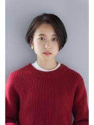吉田有花 黒髪前下がりショートヘア l021896879 ドライブフォーガーデン drive for garden のヘアカタログ ホットペッパービューティー 短い髪のためのヘアスタイル エモヘアー ショートヘア