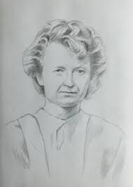 Carrie here is a picture of Ethel Gordon Knight. She was a school teacher  and she had the position of Superintendent of School. She was from Michigan  and came out here to