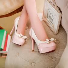 Adorable Pink Bow Design High Heel Heels Pretty Shoes High Heels