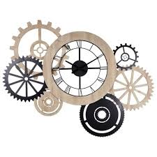 Horloge Indus Bicolore 145x109 Horloge Murale Industrielle Decoration Murale Industrielle Horloge Murale