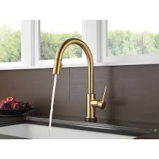 Lowes delta kitchen faucets in store. Shop Delta Trinsic Touch Champagne Bronze 1 Handle Pull Down Touch Kitchen Faucet At Lowes Com Kitchen Faucet Touch Kitchen Faucet Champagne Bronze