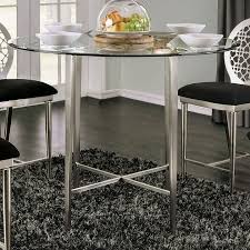 Перевод не получился по техническим причинам. Furniture Of America Shelley Contemporary 48 Inch Round Silver Glass Top Counter Height Dining Table Shopstyle