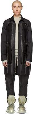 Rick Owens Black Geo Jumbo Brother Coat Ssense Rick Owens Outfit Accessories Owen