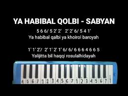 Lirik lagu shalawat berjudul qomarun adalah bentuk pujian kepada rasulullah saw. Not Pianika I Ya Habibal Qolbi Sabyan Youtube