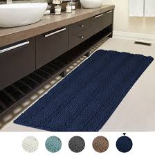 10 best cat carpet protectors of april 2021. 47x17 Inch Oversize Non Slip Bathroom Rug Shag Shower Mat Soft Thick Floor Mat Machine Washable Bath Mats With Water Absorbent Soft Microfibers Long Striped Rugs For Powder Room Navy Walmart Com Walmart Com