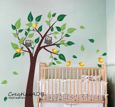 wall sticker decal tree with birds and owls stickers muraux stickers garcon chambre enfant