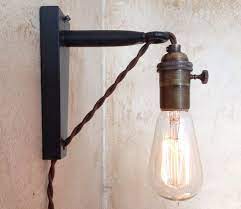 Hang it on the wall, plug it in and you're good to go. Hanging Pendant Wall Sconce Retro Edison Lamp Plug In Sconce Wall Sconces Bedroom Plug In Wall Lamp Wall Sconce Lighting