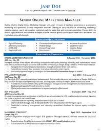 Online Marketing Marketing Resume Resume Examples Digital Marketing Manager