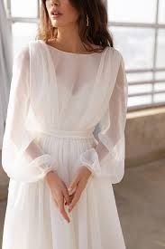 Boho Wedding Gown Long Sleeves Wedding Dress Organza Bridal Etsy In 2020 Wedding Dress Long Sleeve Organza Bridal Wedding Dress Organza